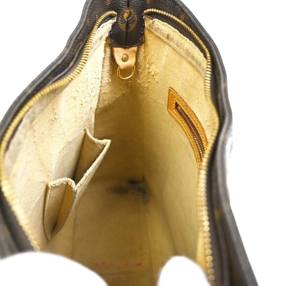 LOUIS VUITTON Logo Looping GM Shoulder Bag Monogram Leather Brown - Picture 9 of 16